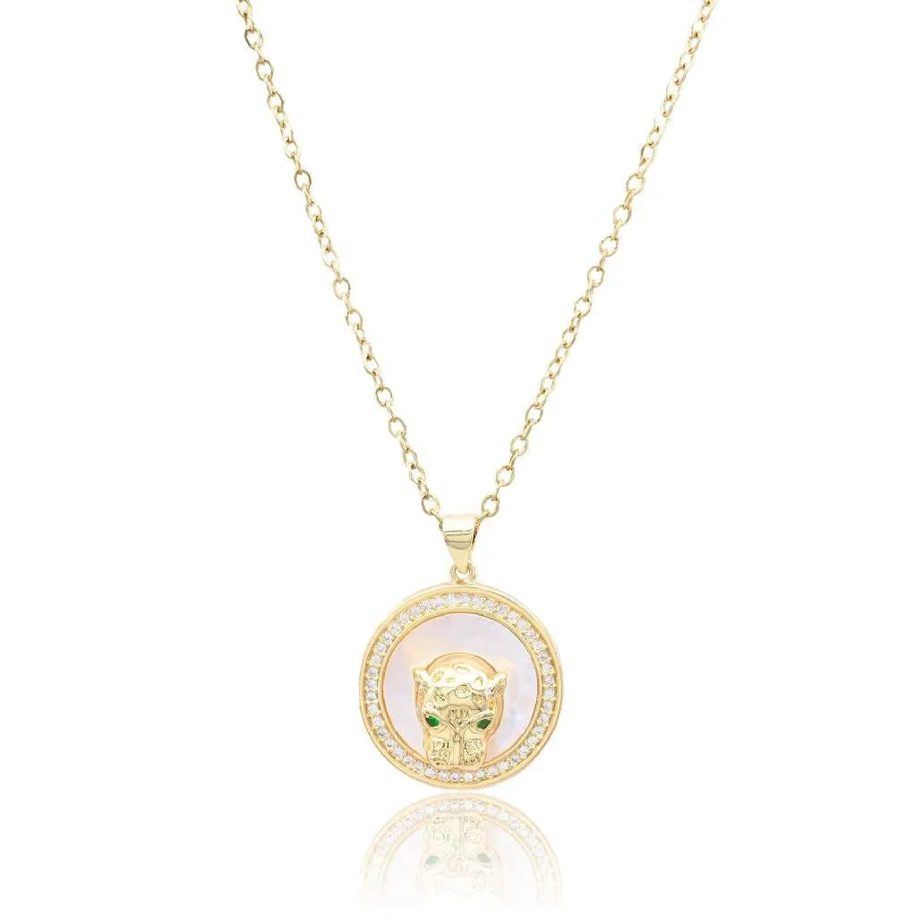 GOLD PANTHER NECKLACE ( 3308 GMOP ) sold by Oh My Jewelry