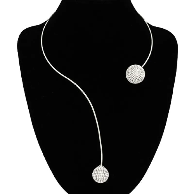 SILVER CLEAR STONE NECKLACE ( 2152 RDCLR ) sold by Oh My Jewelry
