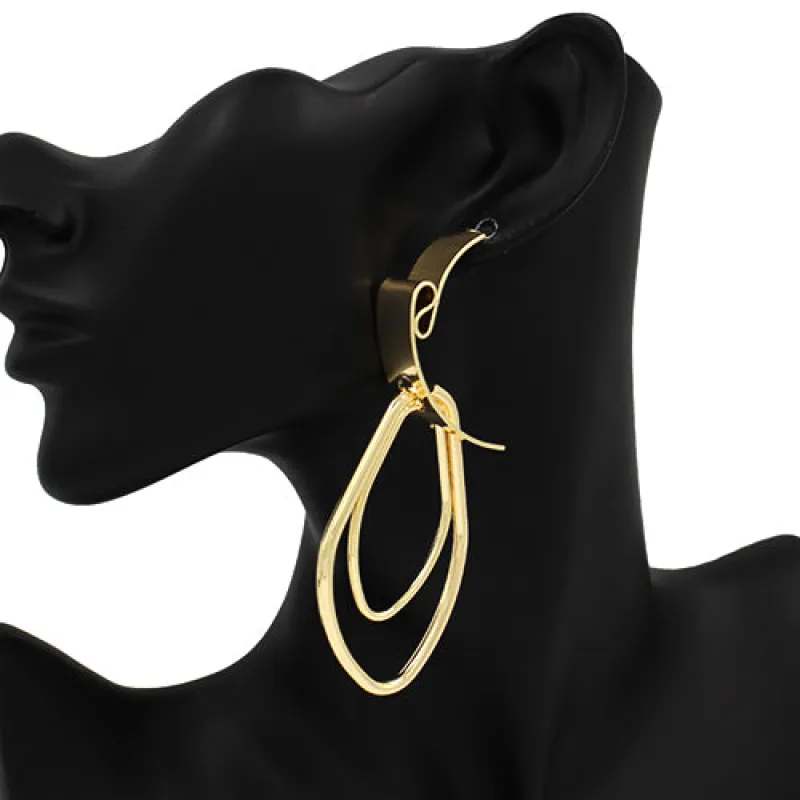 GOLD METAL EARRINGS ( 4328 GD ) sold by Oh My Jewelry