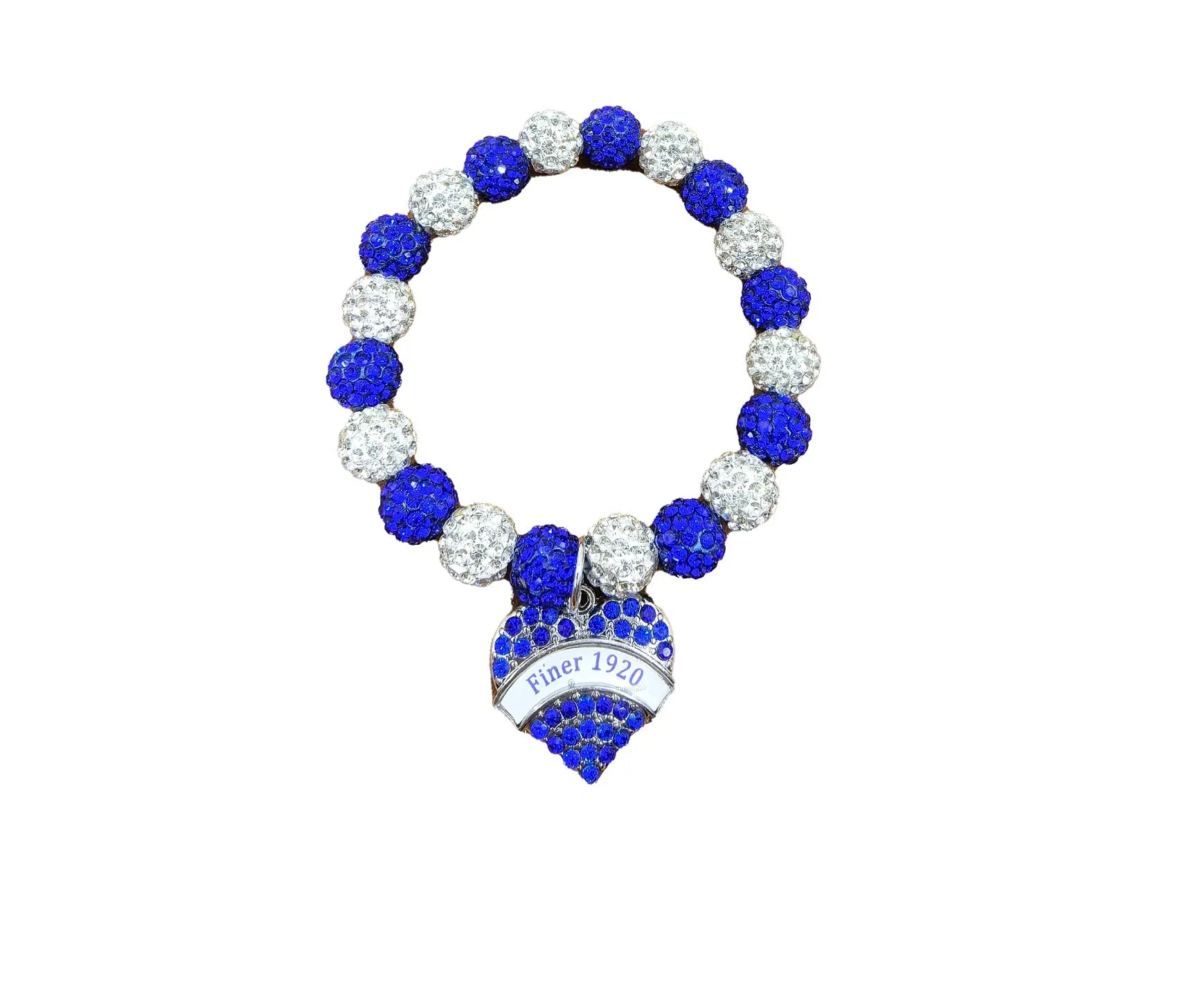 BLUE WHITE CHARM BRACELET ( 0368 3RBCL ) sold by Oh My Jewelry