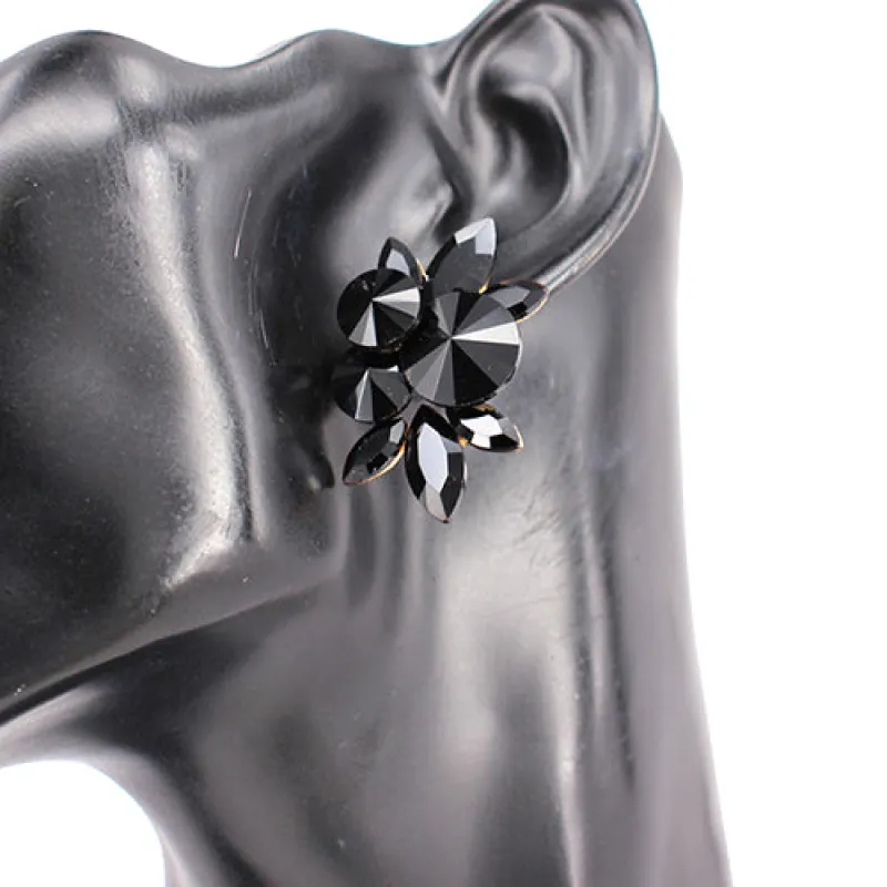 GOLD BLACK EARRINGS ( 8210 GDJET ) sold by Oh My Jewelry