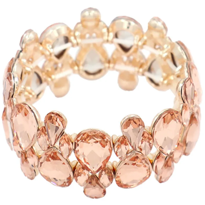 ROSE GOLD STRETCH BRACELET PEACH STONES ( 2050 RGPCH ) sold by Oh My Jewelry