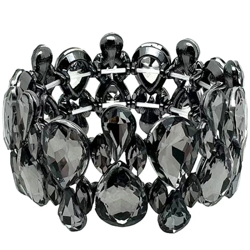 HEMATITE STRETCH BRACELET BLACK STONES ( 2050 HTGR ) sold by Oh My Jewelry