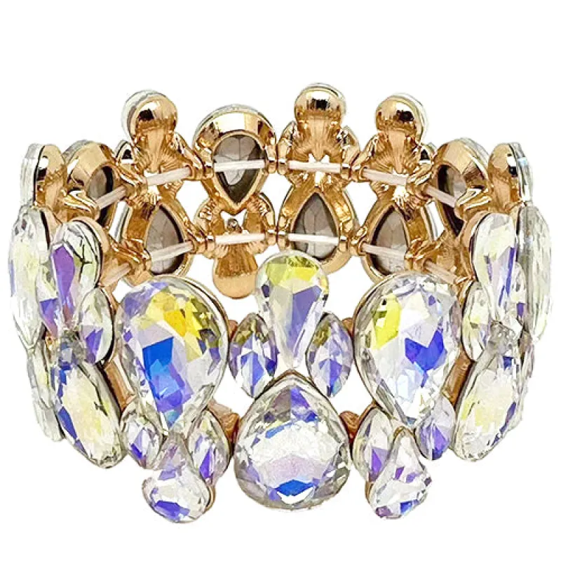 GOLD STRETCH BRACELET AB STONES ( 2050 GDAB ) sold by Oh My Jewelry