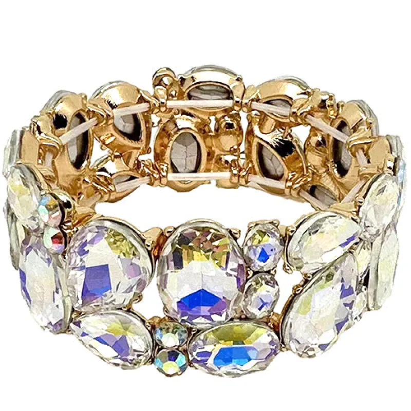 GOLD STRETCH BRACELET AB STONES ( 2049 GDAB ) sold by Oh My Jewelry