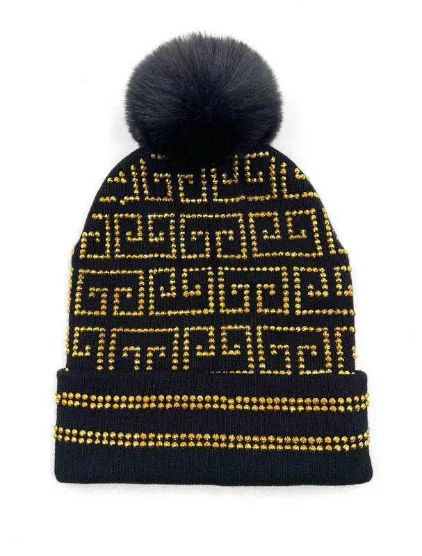 BLACK GOLD BLING BEANIE ( 0676 BKGD ) sold by Oh My Jewelry