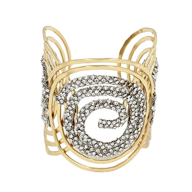 GOLD BANGLE CLEAR STONES ( 2089 GDCLR ) sold by Oh My Jewelry