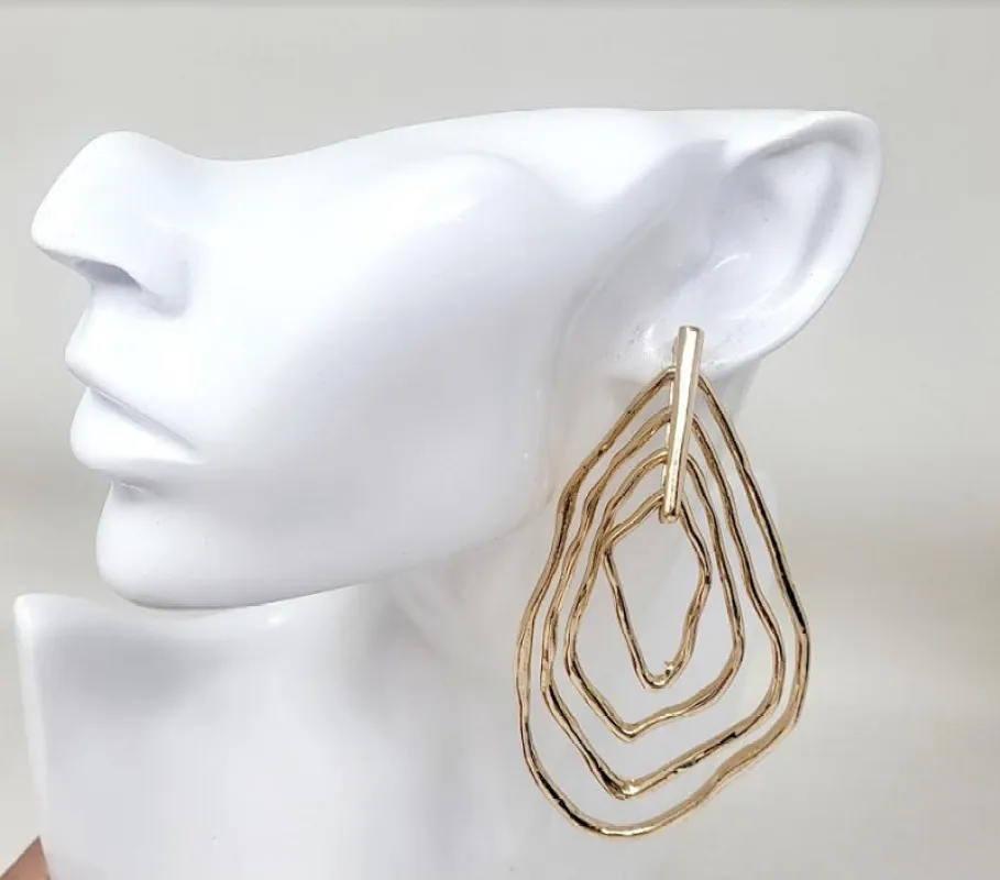 GOLD GEOMETRIC EARRINGS ( 10360 G ) sold by Oh My Jewelry