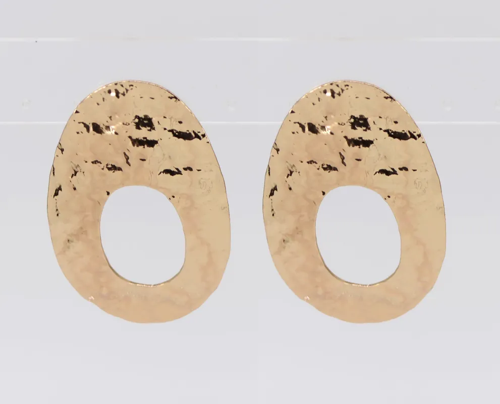 GOLD ROUND EARRINGS ( 3897 GOL ) sold by Oh My Jewelry