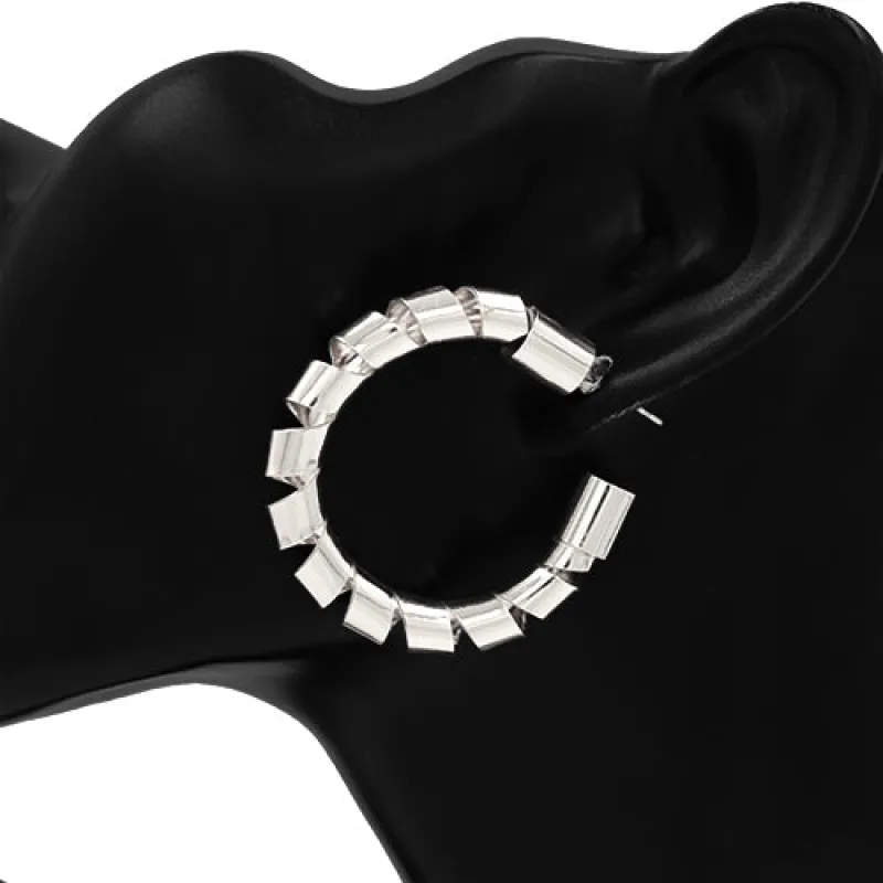 SILVER HOOP EARRINGS ( 7424 40RD ) sold by Oh My Jewelry