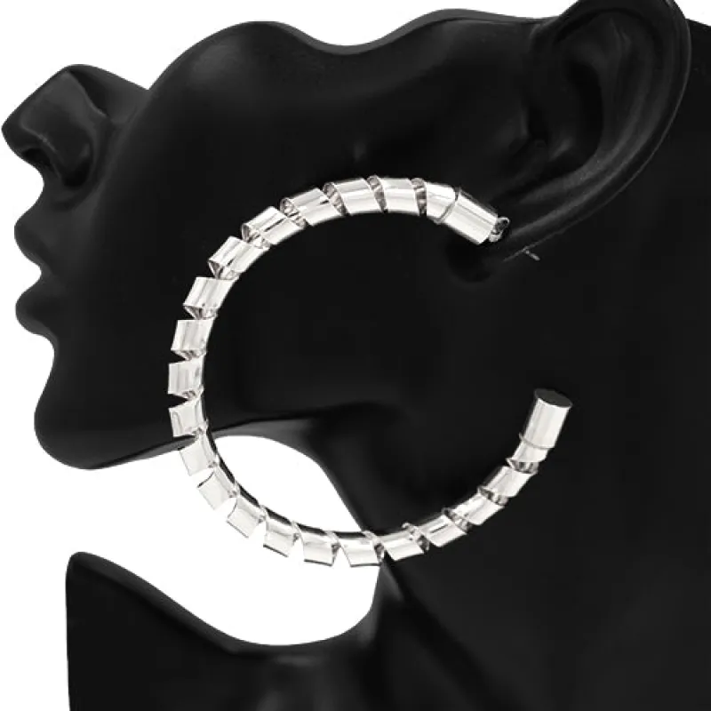 SILVER HOOP EARRINGS ( 7424 70RD ) sold by Oh My Jewelry