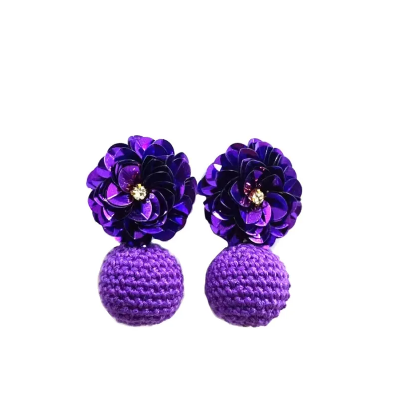 SEQUIN EARRINGS PURPLE ( 186 PP ) sold by Oh My Jewelry