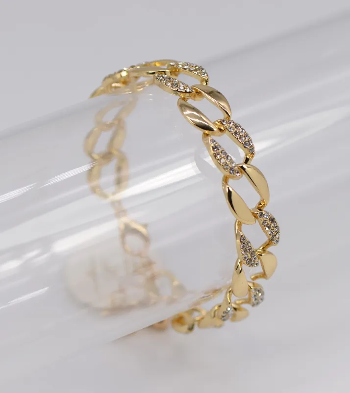 GOLD BRACELET CLEAR STONES ( 1036 GLCRY ) sold by Oh My Jewelry