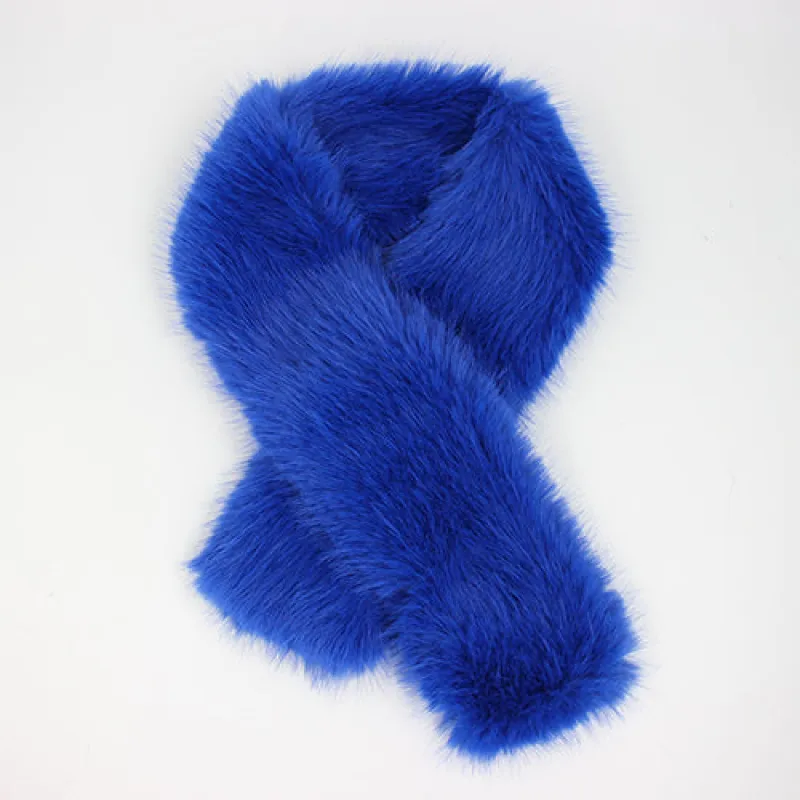 BLUE FURRY SCARF ( 1417 BL ) sold by Oh My Jewelry