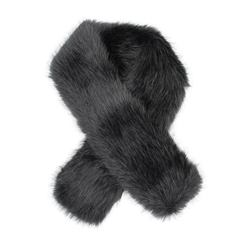 BLACK FURRY SCARF ( 1417 BK ) sold by Oh My Jewelry