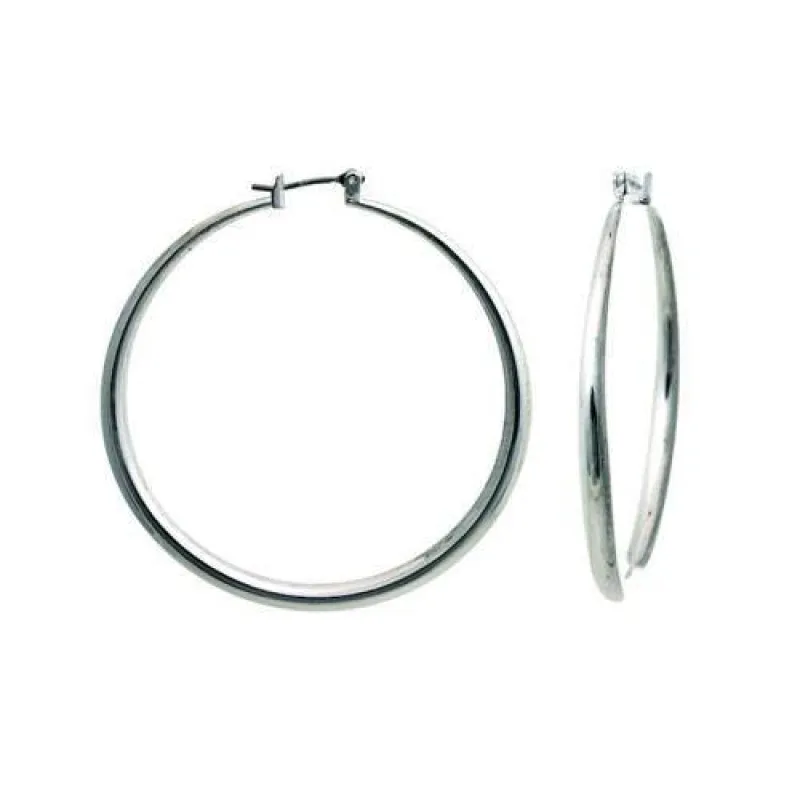 2" Silver Hollow Hoop Earrings ( 352 S ) sold by Oh My Jewelry
