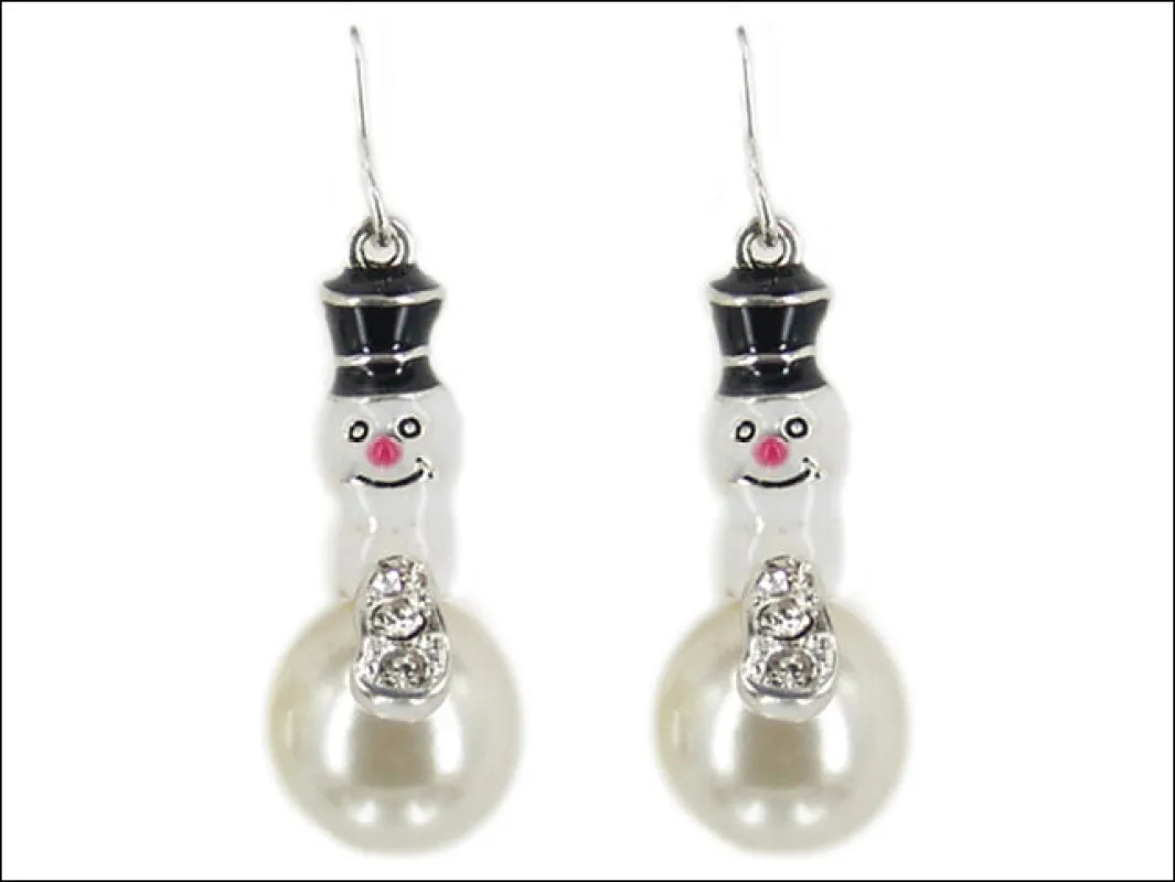 SNOWMAN DANGLING EARRINGS ( 0148 MASPL ) sold by Oh My Jewelry