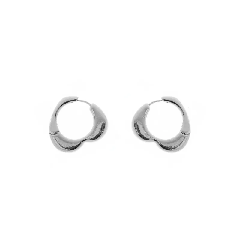 SILVER METAL HEART SHAPE EARRINGS ( 28408 VR ) sold by Oh My Jewelry