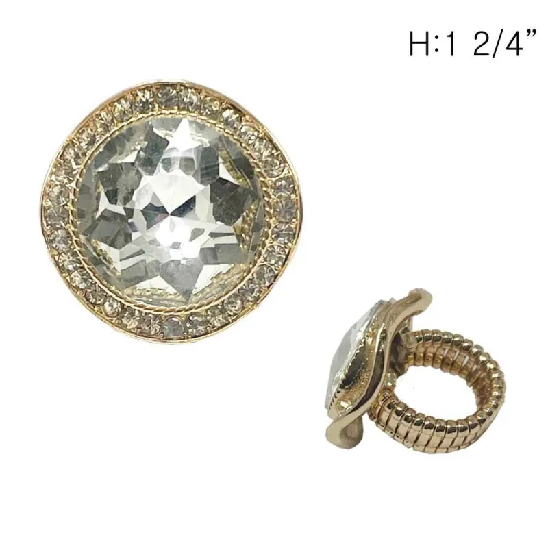 GOLD STRETCH RING CLEAR STONES ( 93 GCL ) sold by Oh My Jewelry