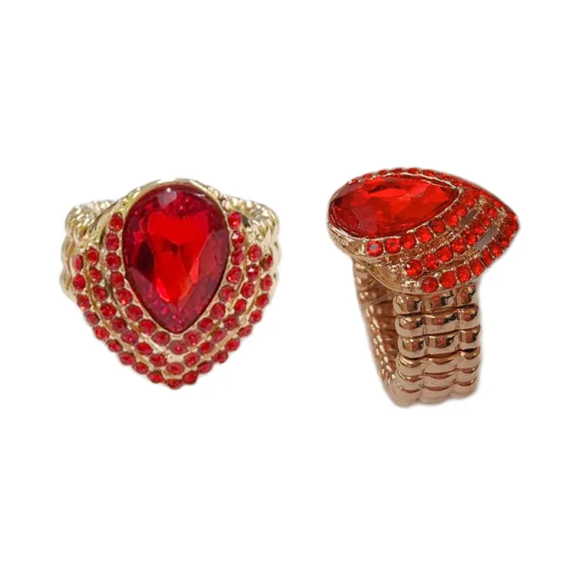 STONE STRETCH RING GOLD RED ( 65 GRD ) sold by Oh My Jewelry