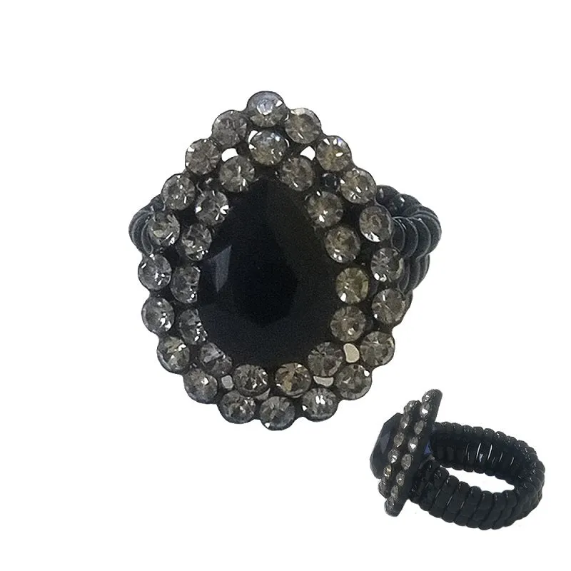 HEMATITE STRETCH RING HEMATITE BLACK STONES ( 66 BBK ) sold by Oh My Jewelry
