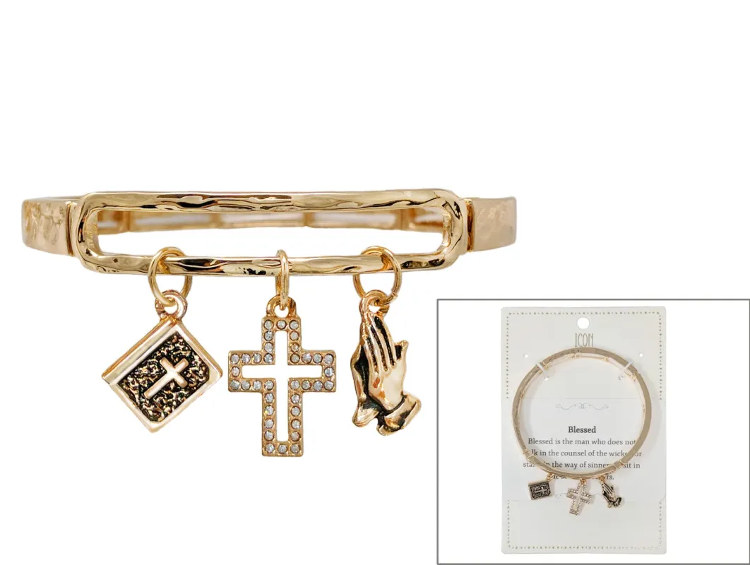 CROSS CHARM BRACELET ( 02868 AG ) sold by Oh My Jewelry