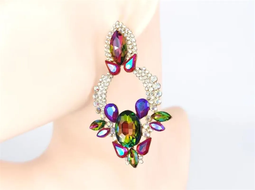 DANGLING RHINESTONE EARRINGS ( 6001 GDMT ) sold by Oh My Jewelry