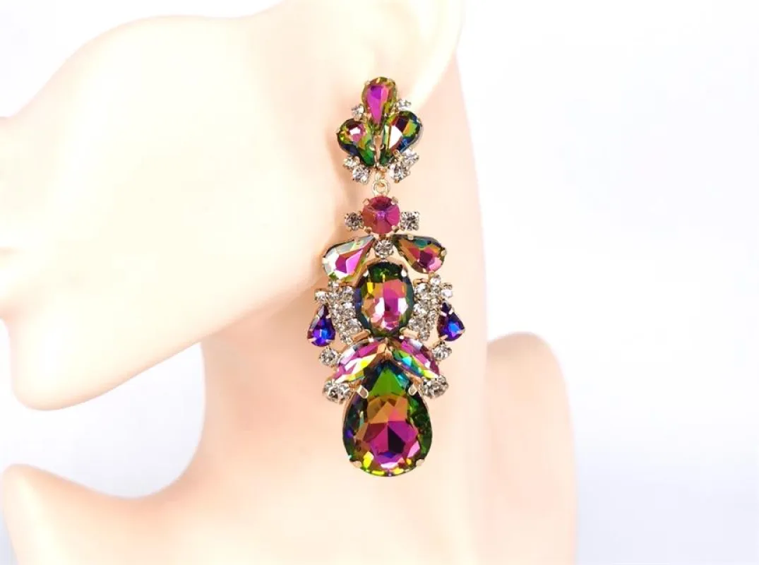 DANGLING RHINESTONE EARRINGS ( 5994 GDMT ) sold by Oh My Jewelry