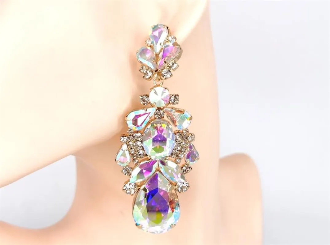 DANGLING RHINESTONE EARRINGS ( 5994 GDABCL ) sold by Oh My Jewelry