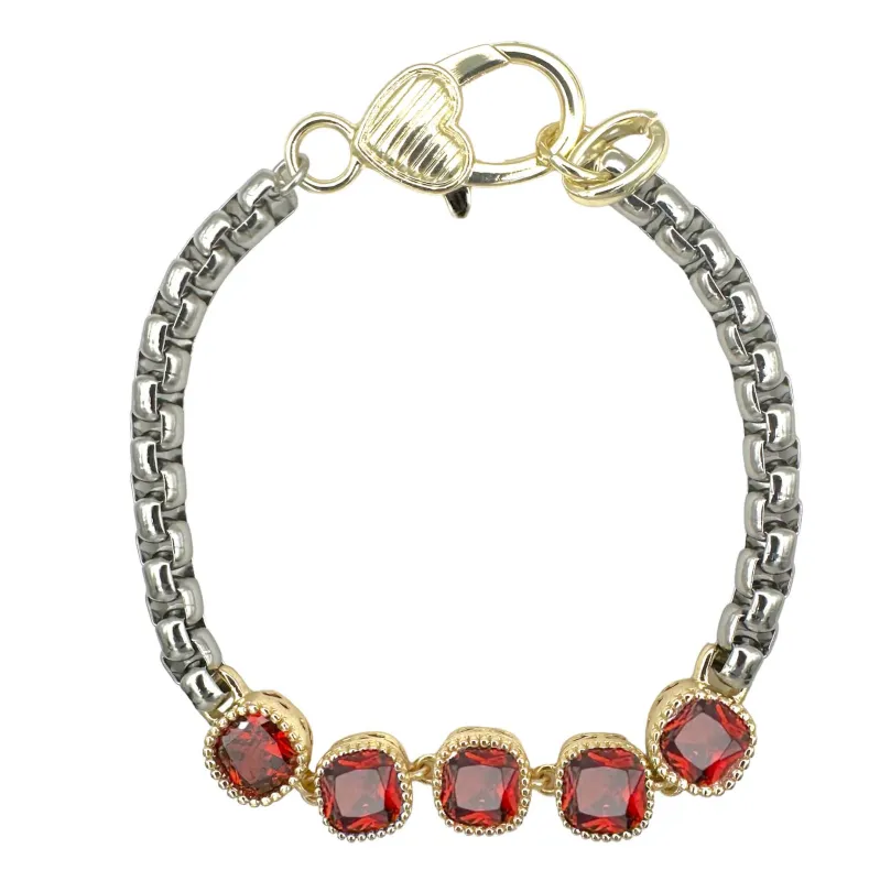 14K GOLD PLATED BRACELET CZ STONES ( 9509 BG ) sold by Oh My Jewelry