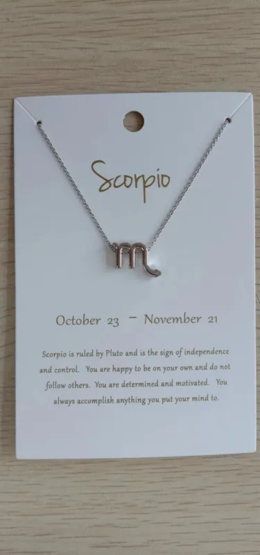 SILVER ZODIAC NECKLACE ( 0311 RHSC ) sold by Oh My Jewelry