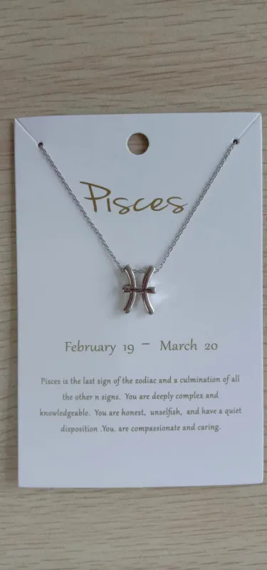 SILVER ZODIAC NECKLACE ( 0311 RHPI ) sold by Oh My Jewelry