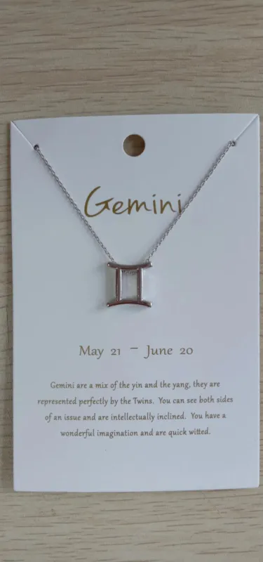 SILVER ZODIAC NECKLACE ( 0311 RHGE ) sold by Oh My Jewelry