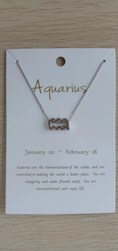 SILVER ZODIAC NECKLACE ( 0311 RHAQ ) sold by Oh My Jewelry