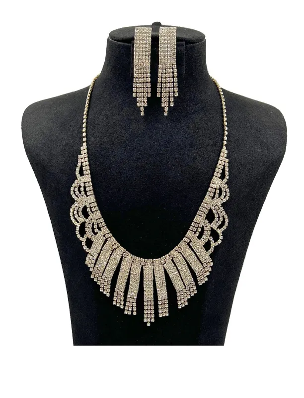 RHINESTONE NECKLACE SET ( 0827 2C ) sold by Oh My Jewelry