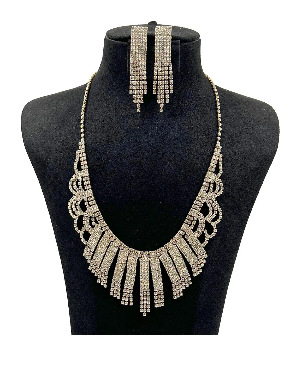 RHINESTONE NECKLACE SET ( 0827 2C ) sold by Oh My Jewelry