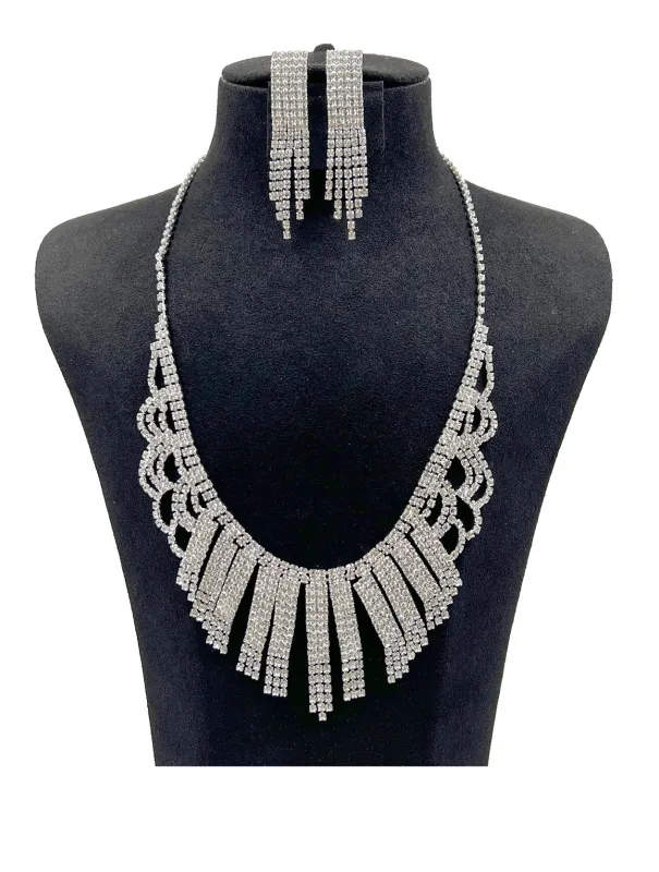RHINESTONE NECKLACE SET ( 0827 1C ) sold by Oh My Jewelry