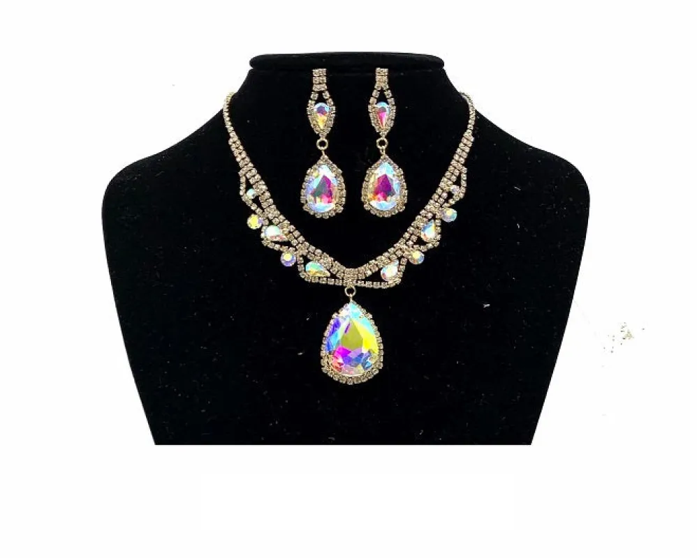 RHINESTONE CRYSTAL NECKLACE SET ( 0274 2X ) sold by Oh My Jewelry