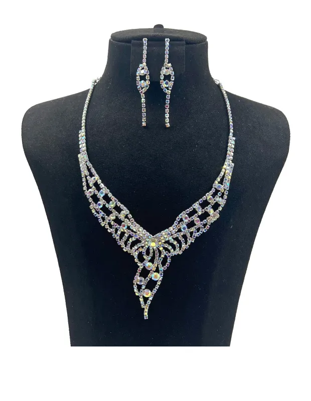 RHINESTONE CRYSTAL NECKLACE SET ( 0770 1X ) sold by Oh My Jewelry