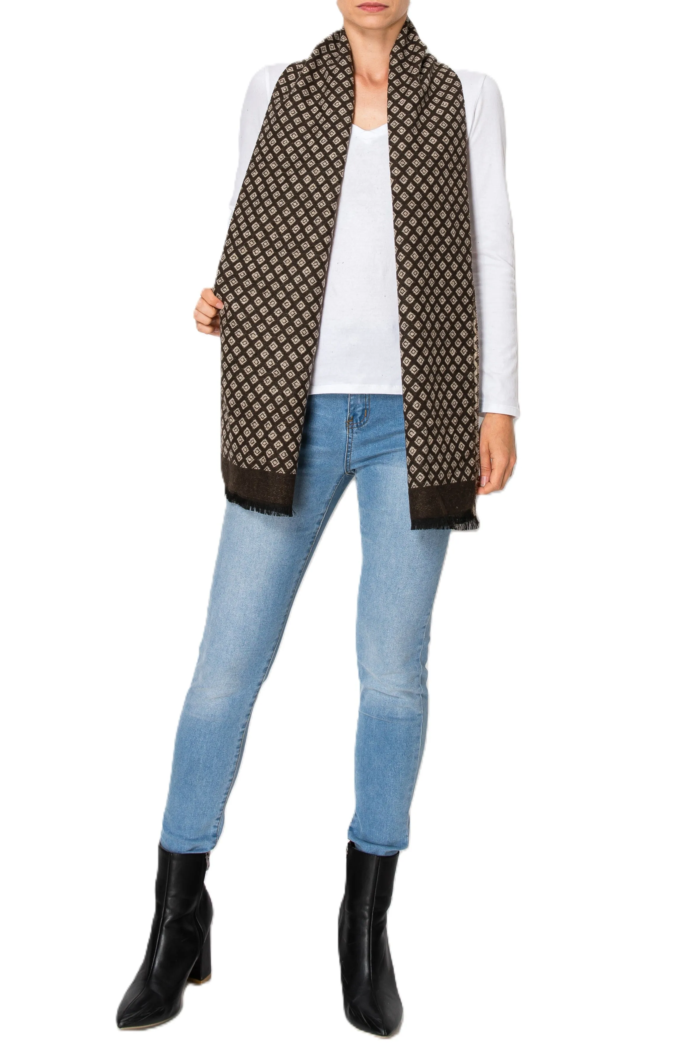 BROWN SCARF ( 21015 BR ) sold by Oh My Jewelry product image thumbnail 2