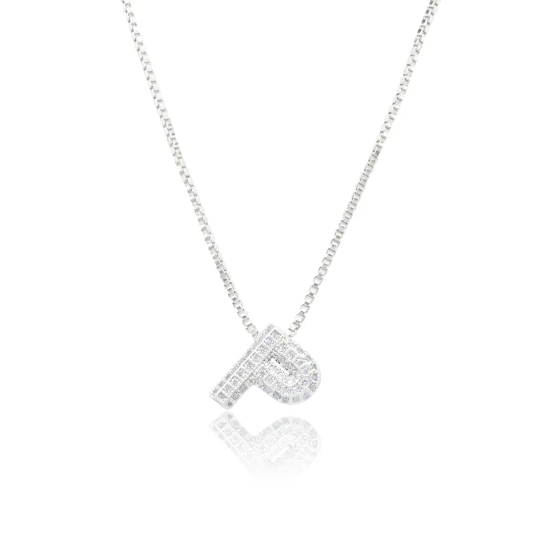 MICRO PAVE CZ INITIAL NECKLACE ( 3186 PS ) sold by Oh My Jewelry