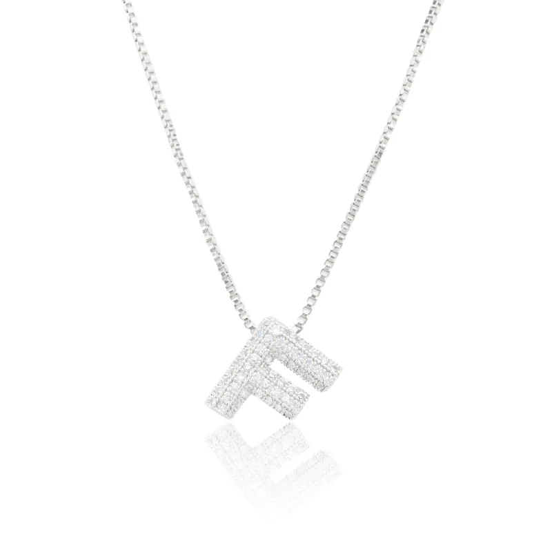 MICRO PAVE CZ INITIAL NECKLACE ( 3186 FS ) sold by Oh My Jewelry
