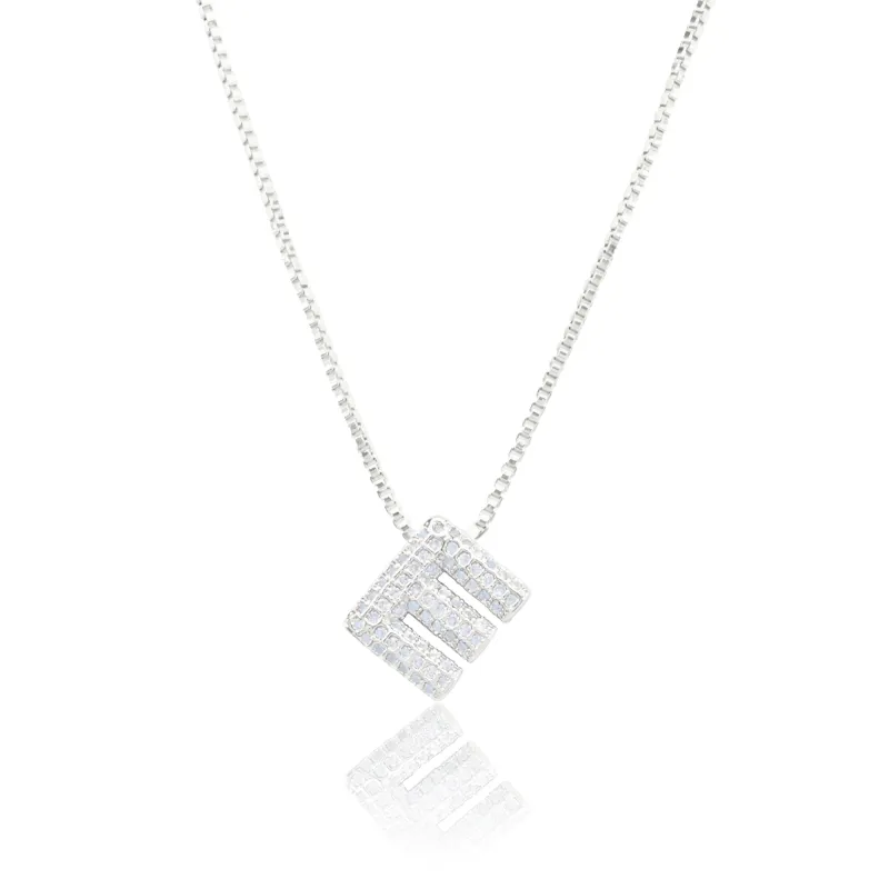 MICRO PAVE CZ INITIAL NECKLACE ( 3186 ES ) sold by Oh My Jewelry