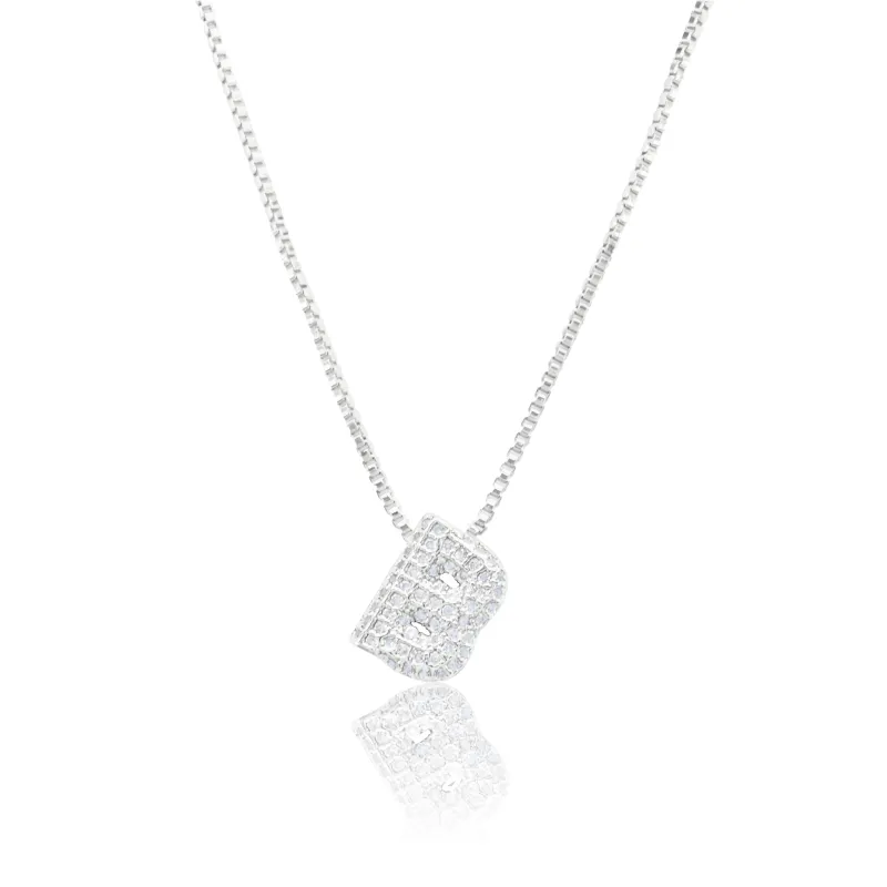 MICRO PAVE CZ INITIAL NECKLACE ( 3186 BS ) sold by Oh My Jewelry