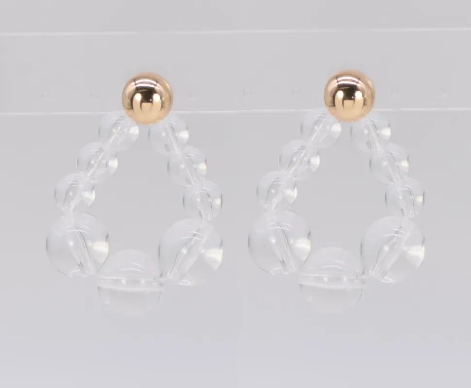 PEARL BEAD EARRINGS ( 4921 GLCLR ) sold by Oh My Jewelry