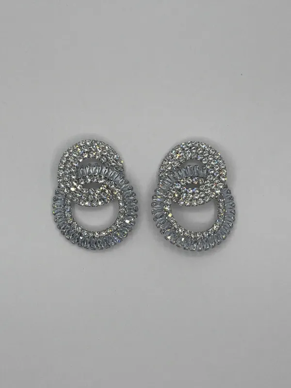 SILVER CZ STONE EARRINGS ( 3914 S ) sold by Oh My Jewelry