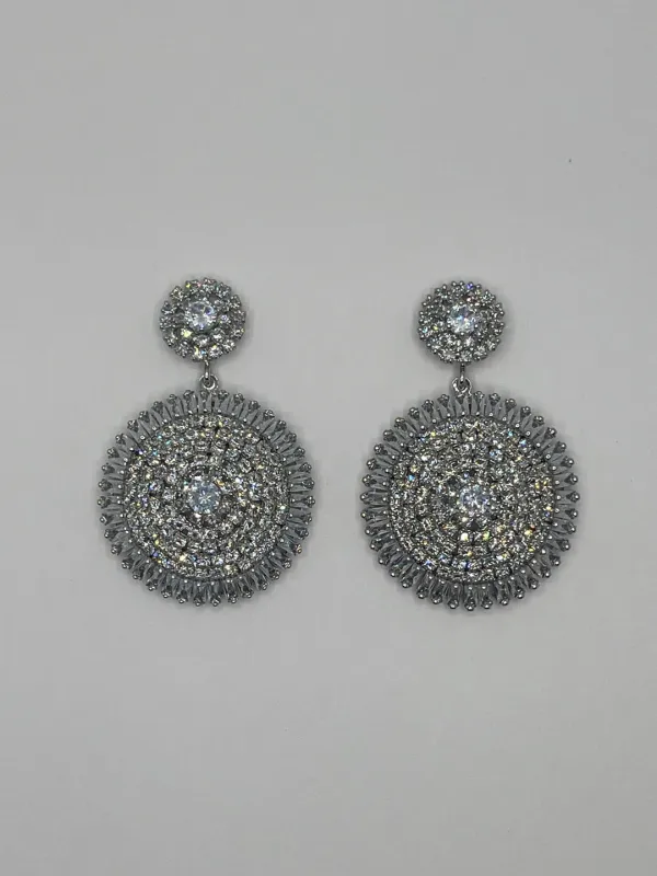 SILVER CZ STONE EARRINGS ( 3920 S ) sold by Oh My Jewelry
