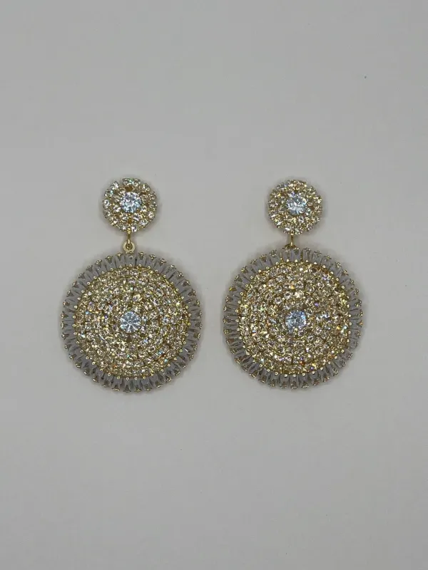 GOLD CZ STONE EARRINGS ( 3920 G ) sold by Oh My Jewelry