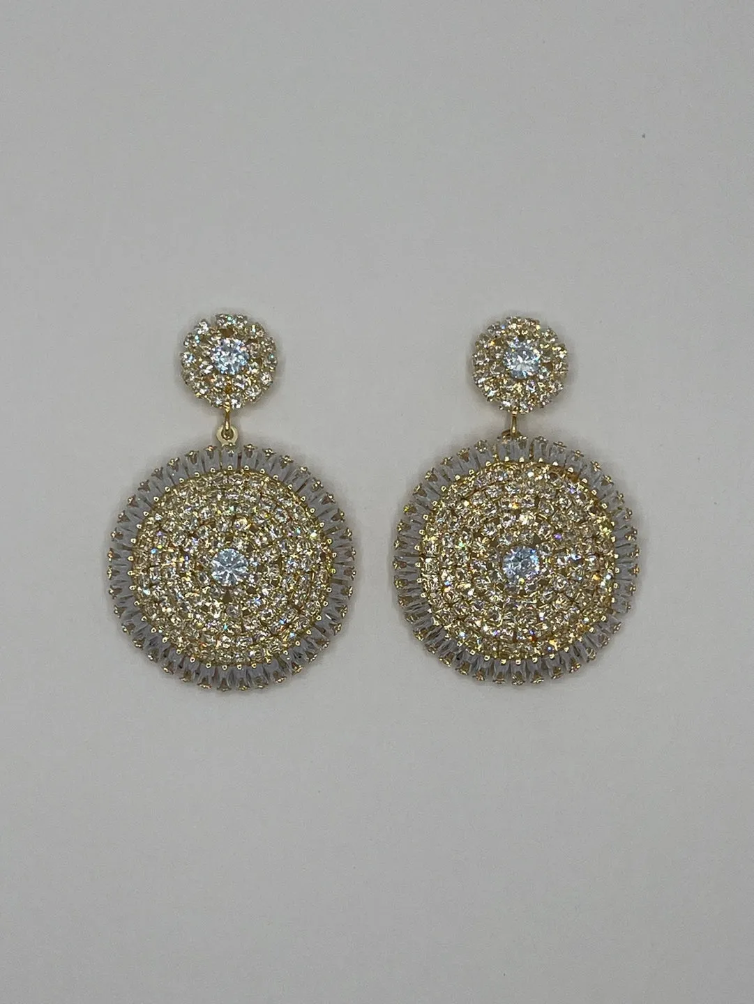 GOLD CZ STONE EARRINGS ( 3920 G ) sold by Oh My Jewelry