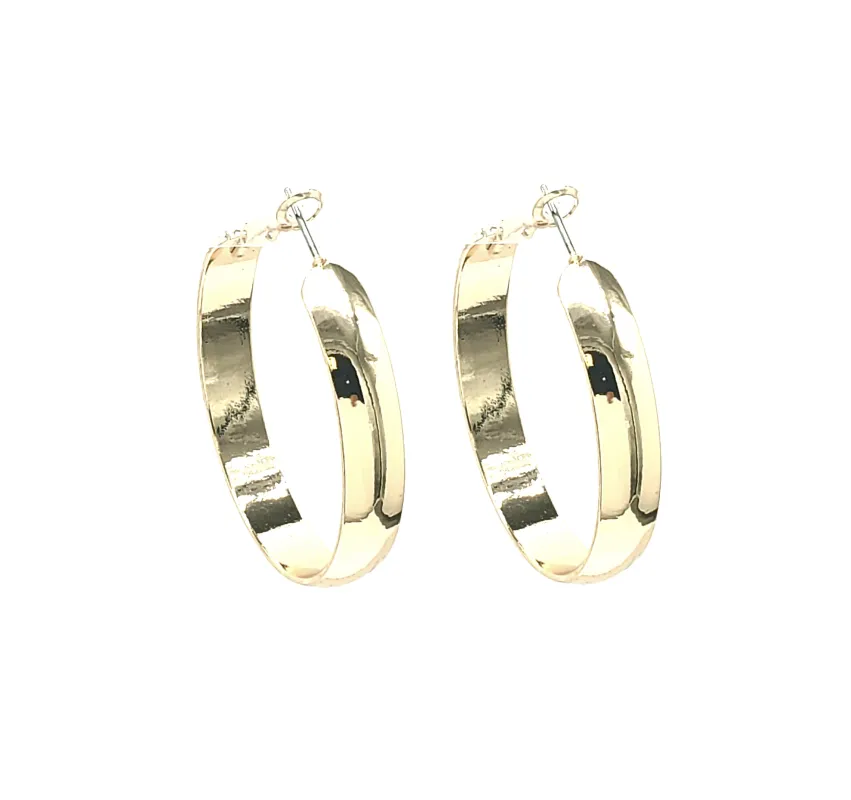 GOLD HOOP EARRINGS ( 8092 G ) sold by Oh My Jewelry
